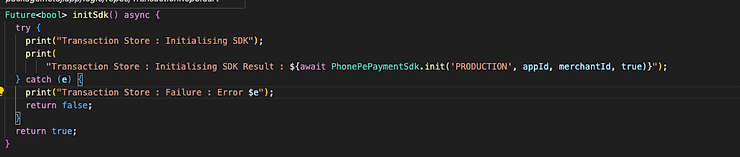 PhonePe SDK Initialization